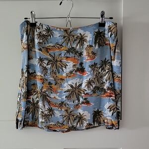 CAbi Tropical Palm Tree Print Skirt